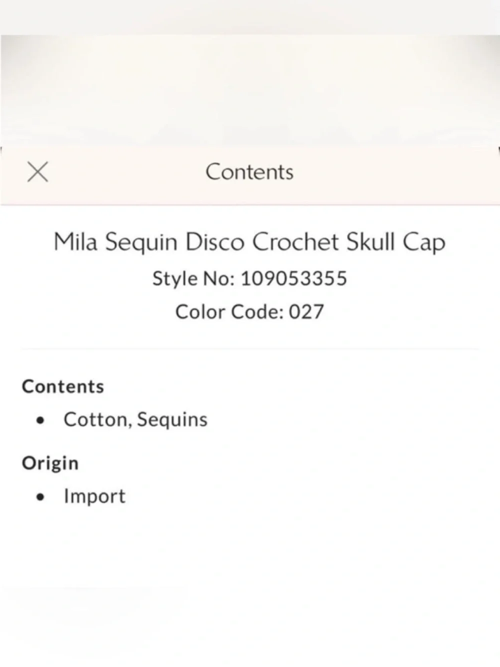 Free People Mila Sequin disco Crochet skull cap